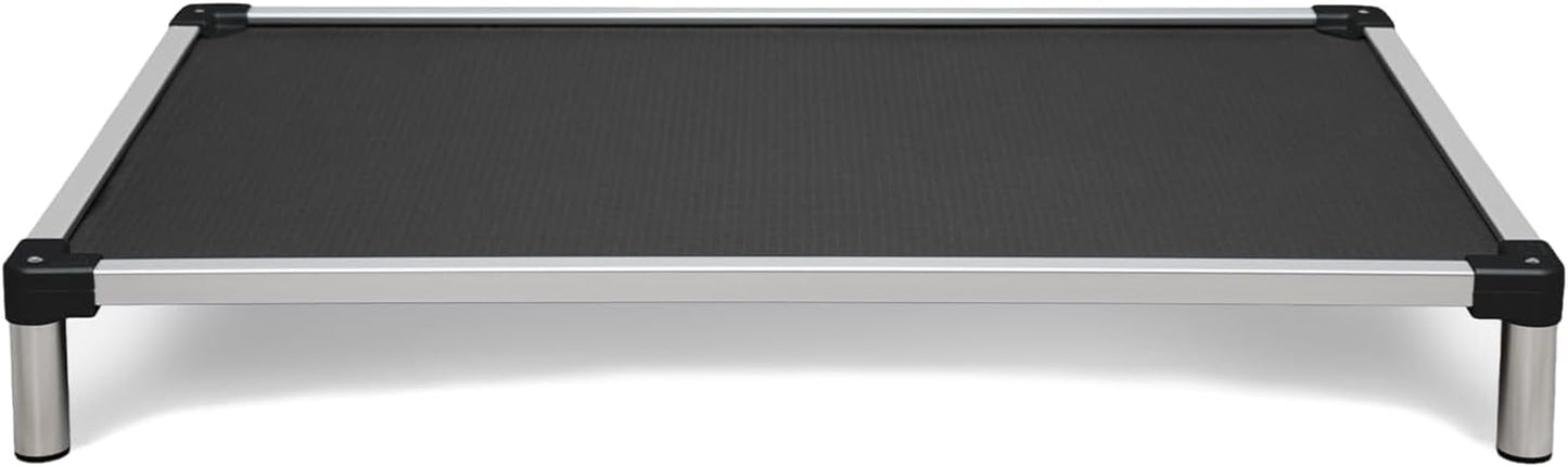 Chew Proof Elevated Cooling Dog Bed - Made for Aggressive Chewers, Virtually Indestructible, Ripstop Fabric with No Padding, Pre-Assembled - Large, Seasonal (Old) Black