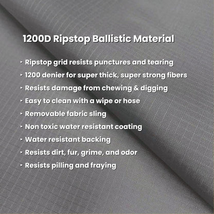 Chew Proof Elevated Cooling Dog Bed - Made for Aggressive Chewers, Virtually Indestructible, Ripstop Fabric with No Padding, Pre-Assembled - Large, Seasonal (Old) Black